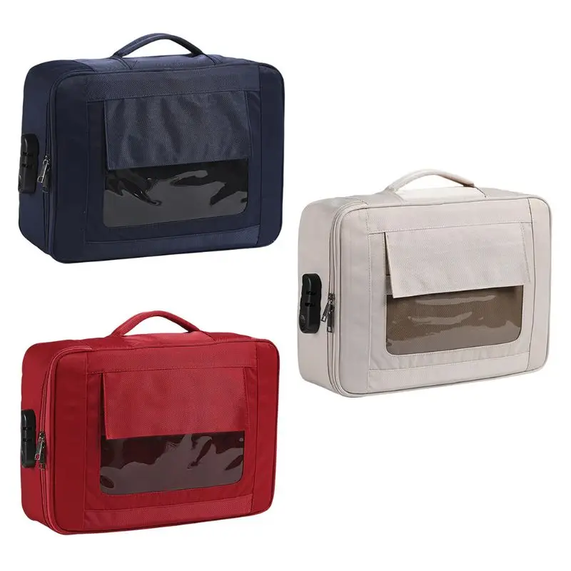 

Visible Password Double Layer Files Bag Briefcase Document Pouch Business Travel