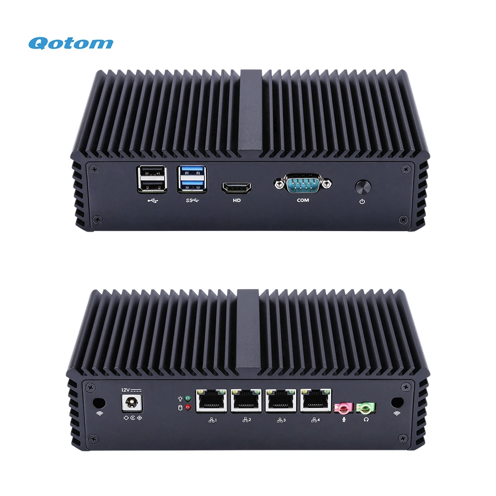 Qotom мини компьютер Core i3 i5 процессор 4 Gigabit NIC pfsense Linux Mini PC