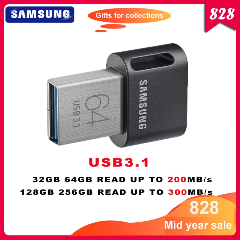 100% Оригинал Samsung USB 3 1 Pendrive 32 Гб 64 200 МБ/с./с Memoria Flash Drive 128 ГБ 256 300 Mini U Disk Memory Stick|USB