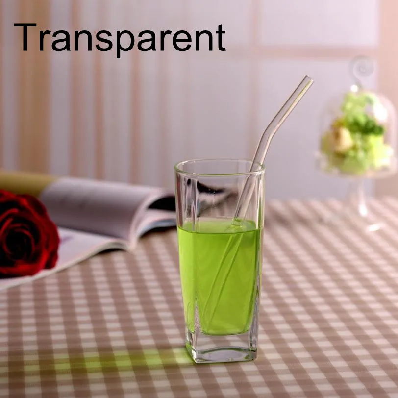 100pcs transparent 100 шт многоразовые и термостойкие экологические стеклянные соломинки для питьевой воды с кисточкой для свадьбы, дня рождения - Цвет: 100pcs transparent
