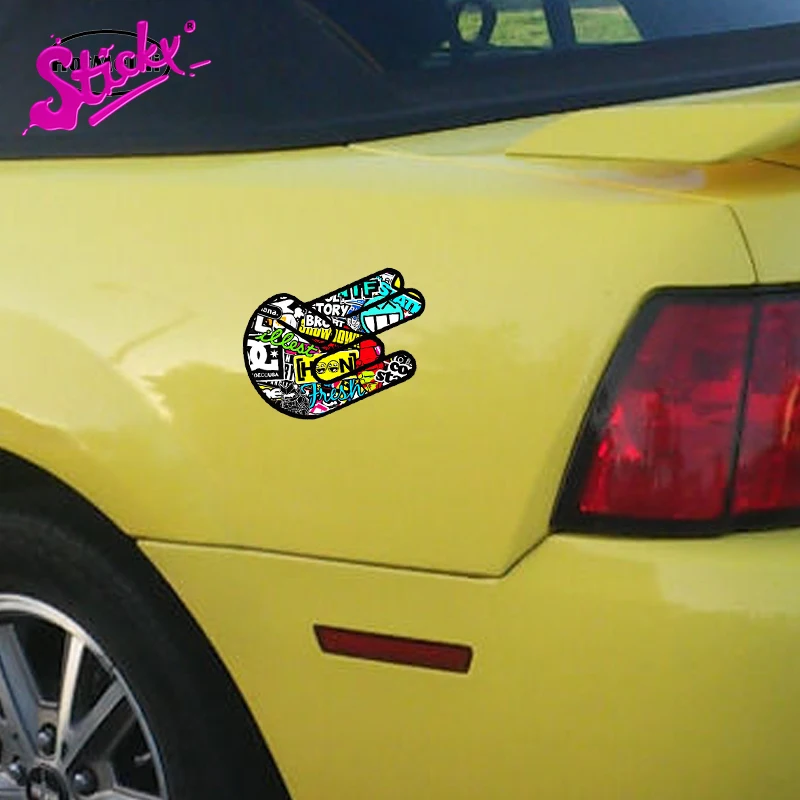 Липкая наклейка с бомбой рука-шокер Автомобильная Наклейка Декор мотоцикл