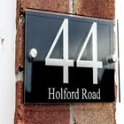 Акриловый 200x140 мм современный черный номер для дома, дверной знак, номер квартиры, дверной номер, фототабличкадверьномер