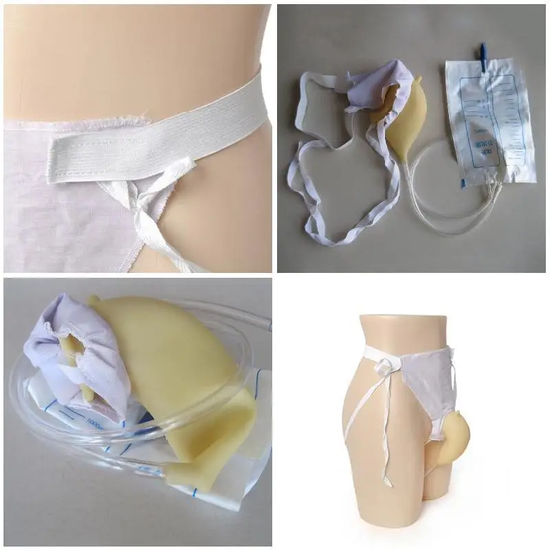 

Newest 1000ML Men Women Urine Bag Medical Latex Drainage Bags Bed Breathable Incontinence Elderly Patient Urine Collector