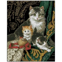 cats family animals patterns counted cross stitch 11ct 14ct diy chinese cross stitch kits embroidery needlework sets