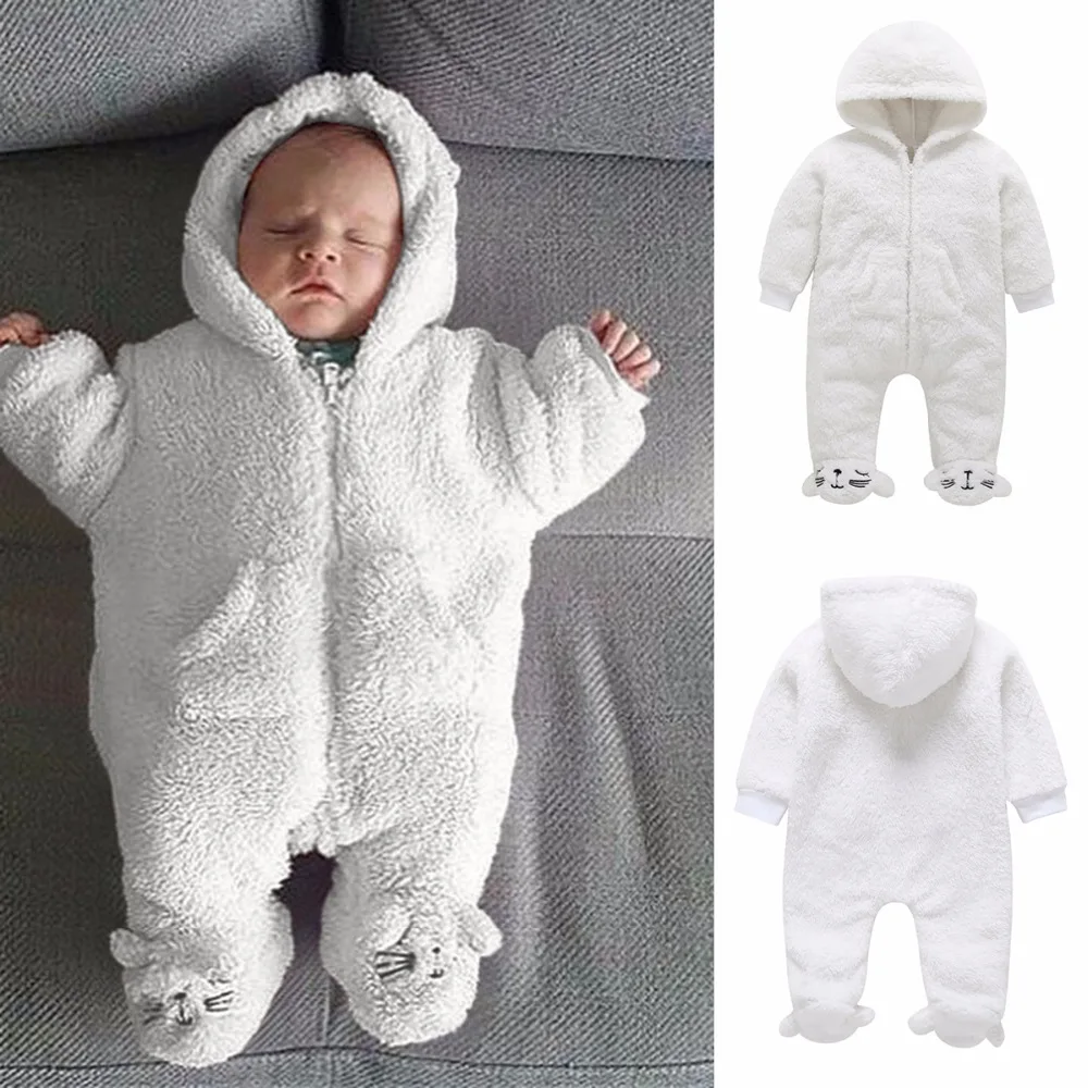 2019 Зимние теплые детские Колготки с рисунком медведя толстовки капюшоном из