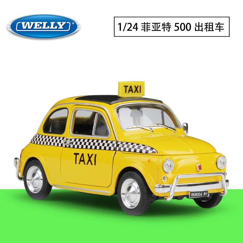 

Willy Original Factory 1:24Fiat Nuova Fiat 500Taxi Simulation Alloy Car Model Toy Gifts