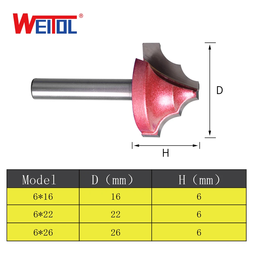 

WeiTol Type 6 6mm woodworking router bits woodworking milling cutter end mill