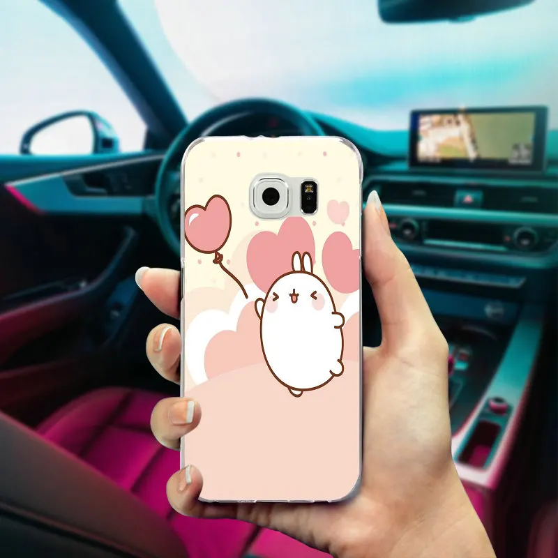 Милый мягкий чехол из ТПУ с изображением милого кролика кота животных для Samsung