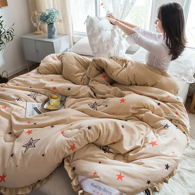 Роскошное Одеяло на гусином пуху Стеганный килт Король Королева Полный размер