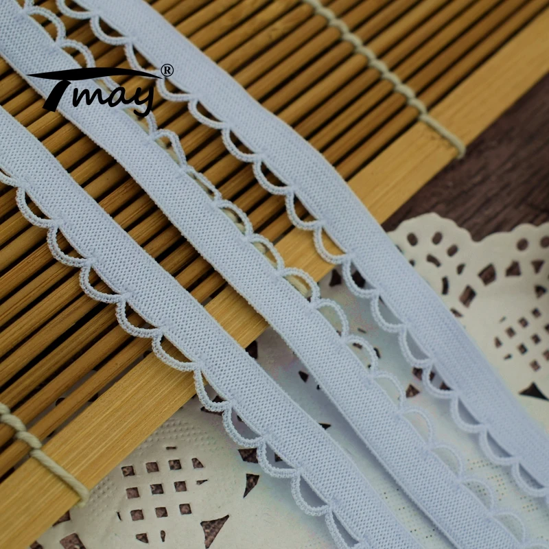 Светильник-голубая кружевная зубчатая петля #2036 ширина 12 мм эластичная