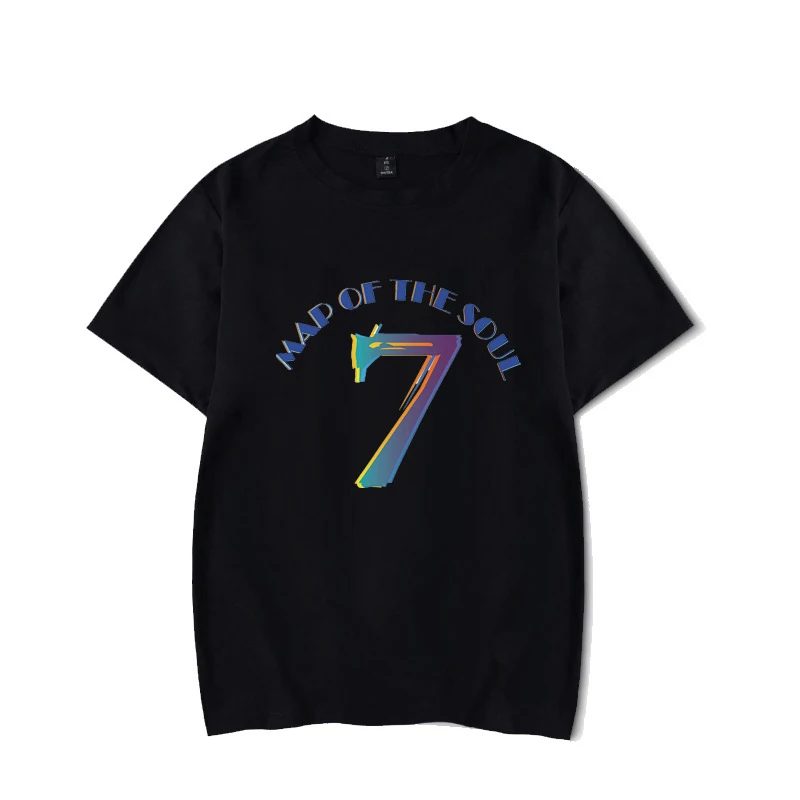 

Kpop Bangtan boys Short Sleeve Fashion Comeback Album White Black T-shirt new arrivals Map of the Soul 7 Kpop bangtan boys
