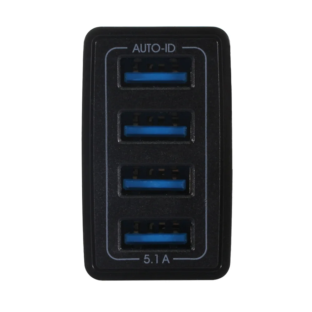 4USB зарядное устройство 5.1A мобильный телефон планшет путешествия Быстрая зарядка зарядная головка стандарты США европейские правила британское зарядное устройство
