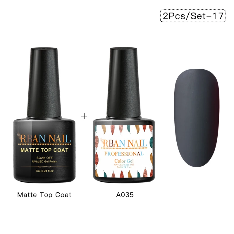 RBAN NAIL 7 мл чистый цвет УФ-гель для ногтей замачиваемый Полупостоянный лак для ногтей гель для ногтей маникюр матовое верхнее покрытие необходимо - Цвет: ZH06731