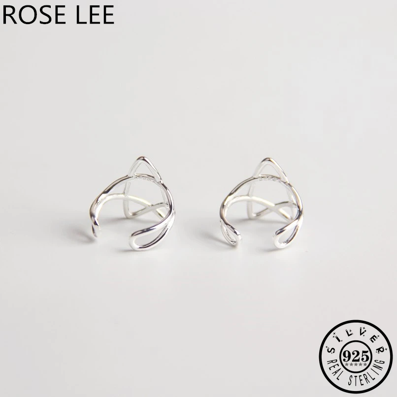 Корейский 925 пробы серебряная звезда Форма Кафф клипсы для ушей в форме Для