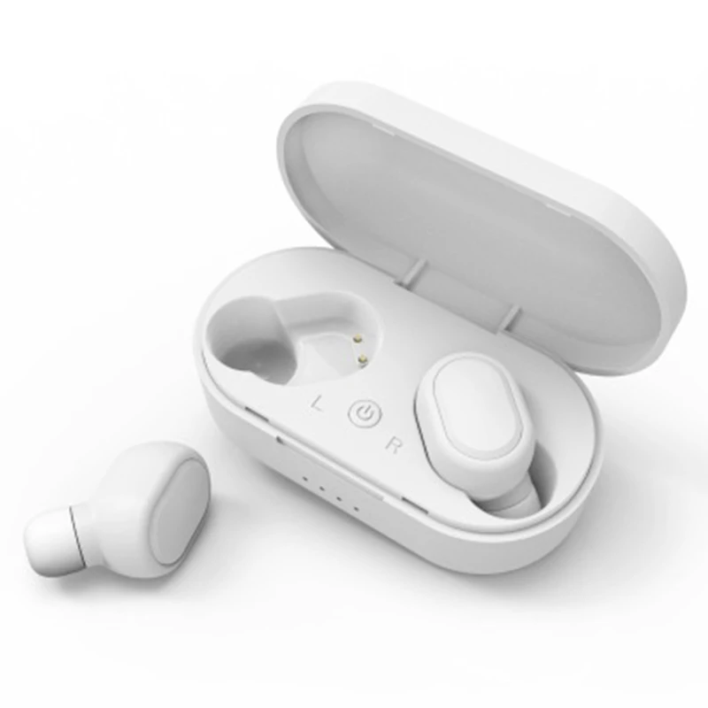 TWS-M1 беспроводные наушники Bluetooth V5.0, стерео наушники, гарнитура с микрофоном, наушники с басами, спортивные наушники - Цвет: Белый