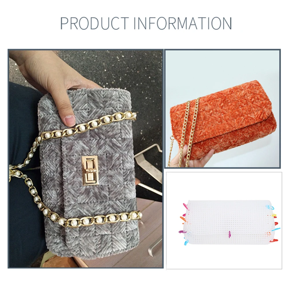 

Auxiliary Knitting & Weaving Plastic Mesh Sheet Chenille Gold Velvet Diy Bag Accessories Easy Knit Helper Make Bag Accessory