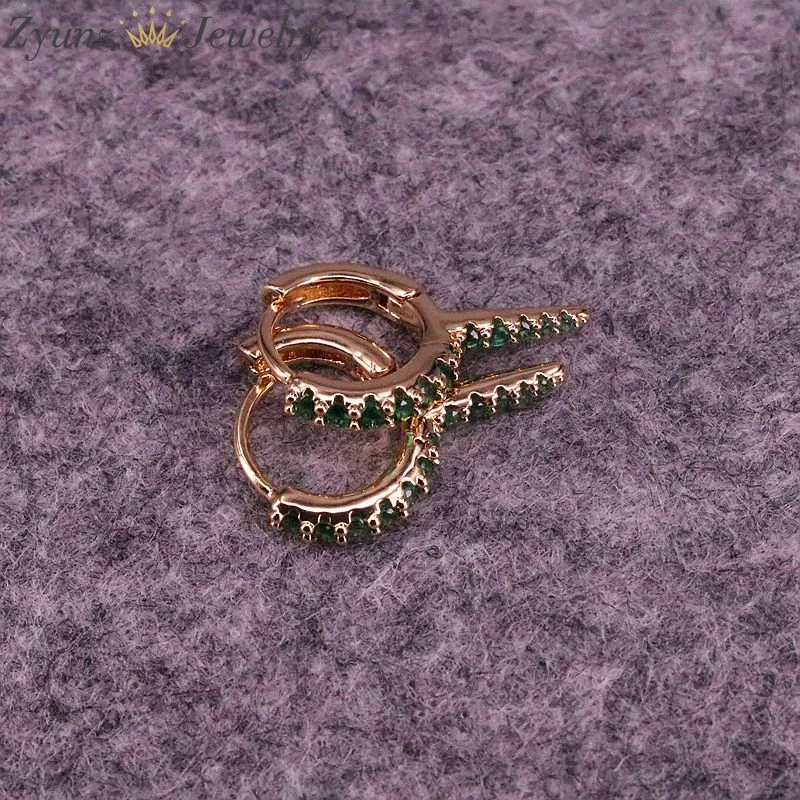 

5 Pairs, New Fashion Gold-Color Statement Jewelry Multi-Color CZ Zirconia Circle Point Earrings for Women 2020 Brincos Gifts