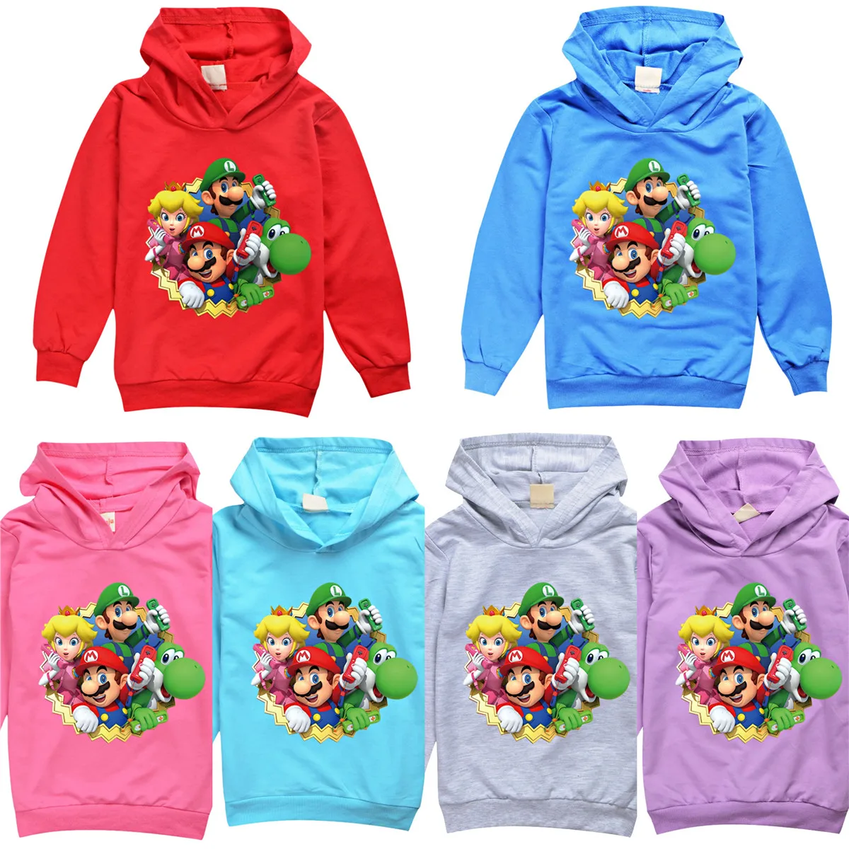 

Super Neutral Kid Mario Hoodies for Teen Girls Shirts Fashion Autumn Long Sleeve Sweater Tops Boy tshirts Clothes Clothing Gifts