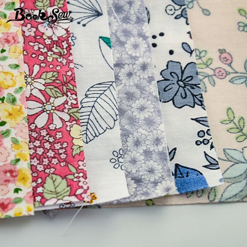Booksew 100% хлопок печатная ткань в цветочек краситель метр Текстиль 6 шт./лот 40 см x 50