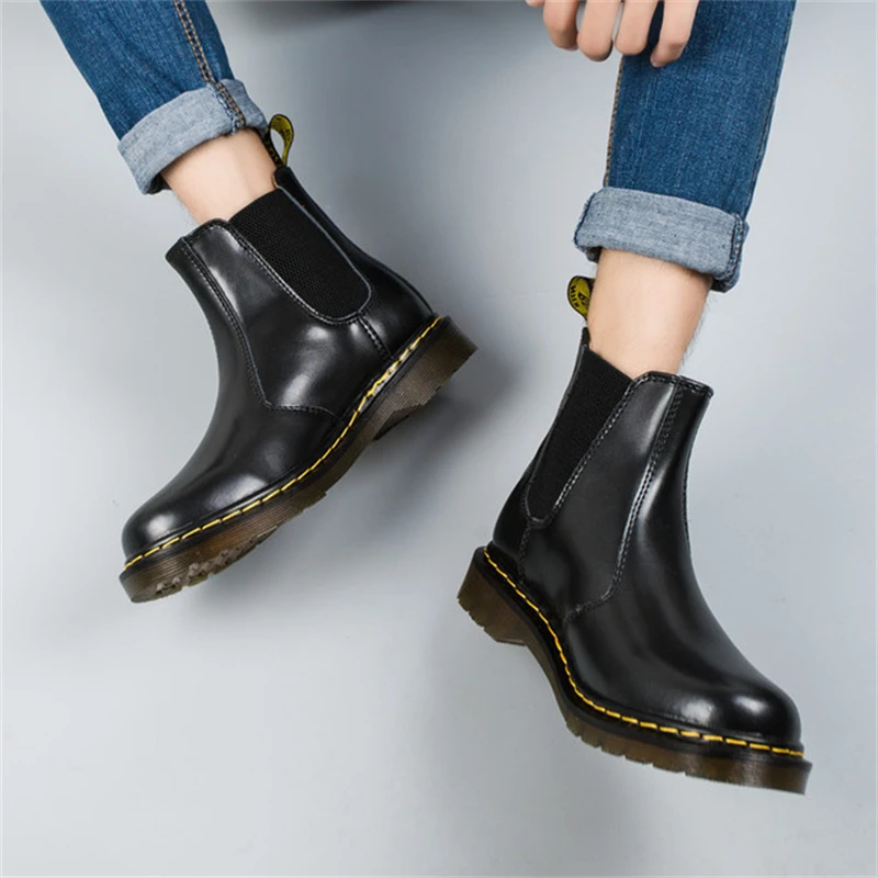 

Chelsea boots Couple boots women's leather short boots men's and women's fashion casual leather boots British style men's boots