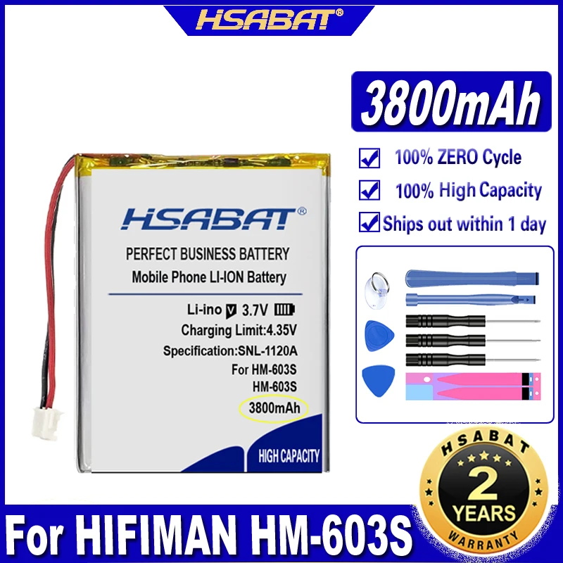 HSABAT аккумулятор высокой емкости 3800 мАч для HIFIMAN HM 603S 601 тонкий 602 батареи