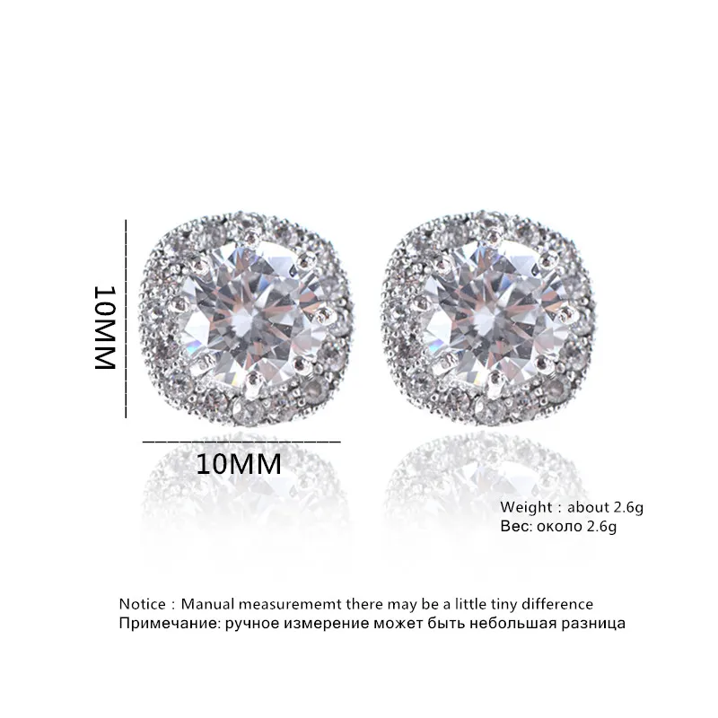 Серьги-гвоздики Uilz квадратные женские классический дизайн круглые украшения из