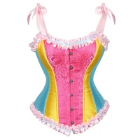 85wb backless bustier corset corset waist trainer pink color sexy corsets and bustiers slimming corset with bow women