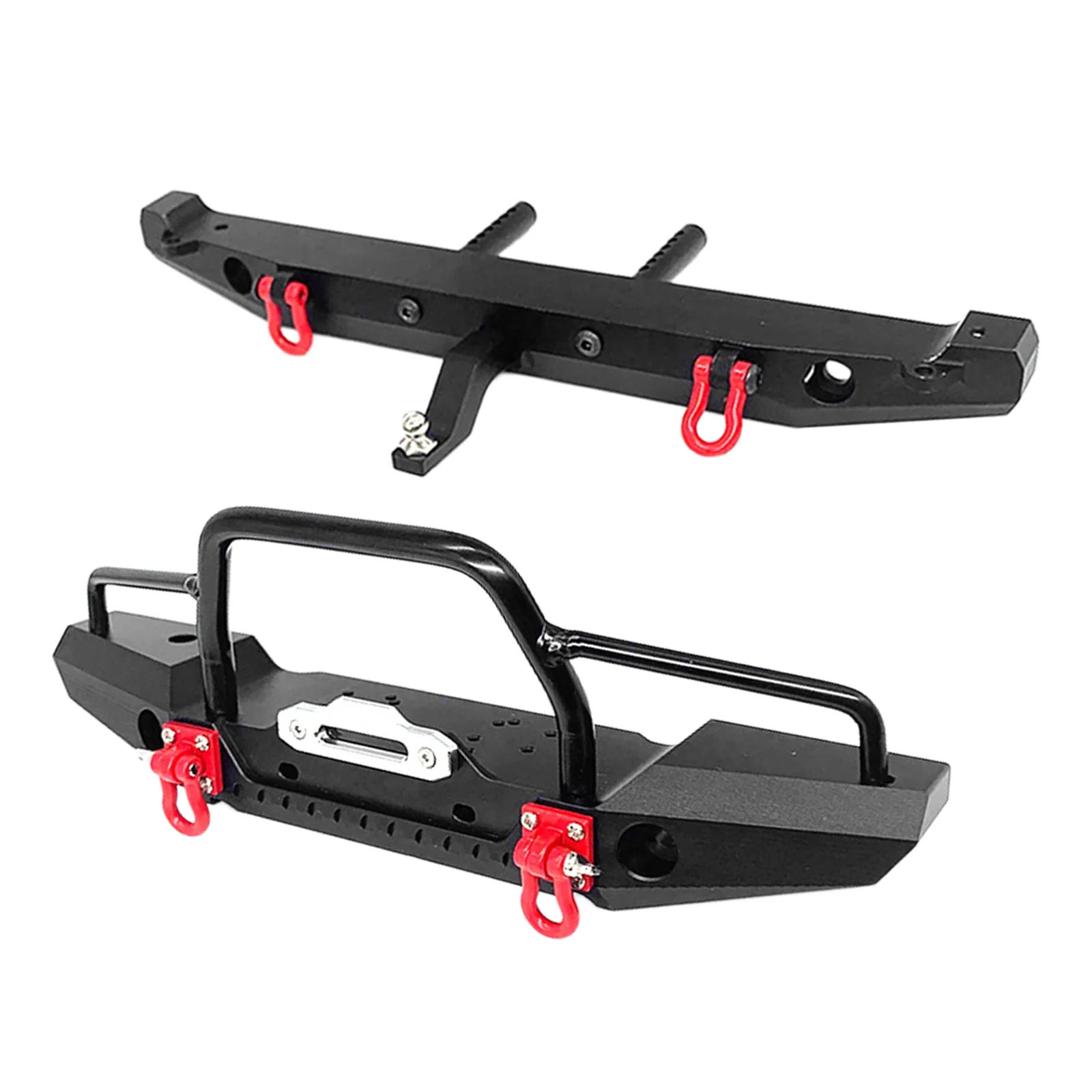 

RC Bumper with LED Lights and Fixed Brackets for 1:10 RC Crawler TRX4 for Axial SCX10 90046 RC Car Trunk Vehicle DIY Part