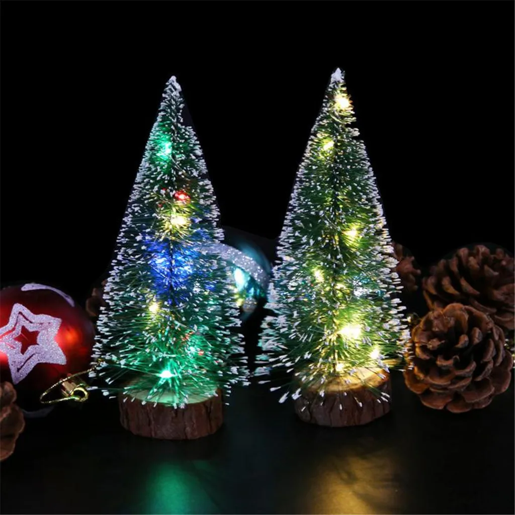1pcs Led Light Mini Artificial Christmas Trees Decorations Festival Tabletop Miniature Snow Frost Xmas Tree Decor S/m/l/xl |