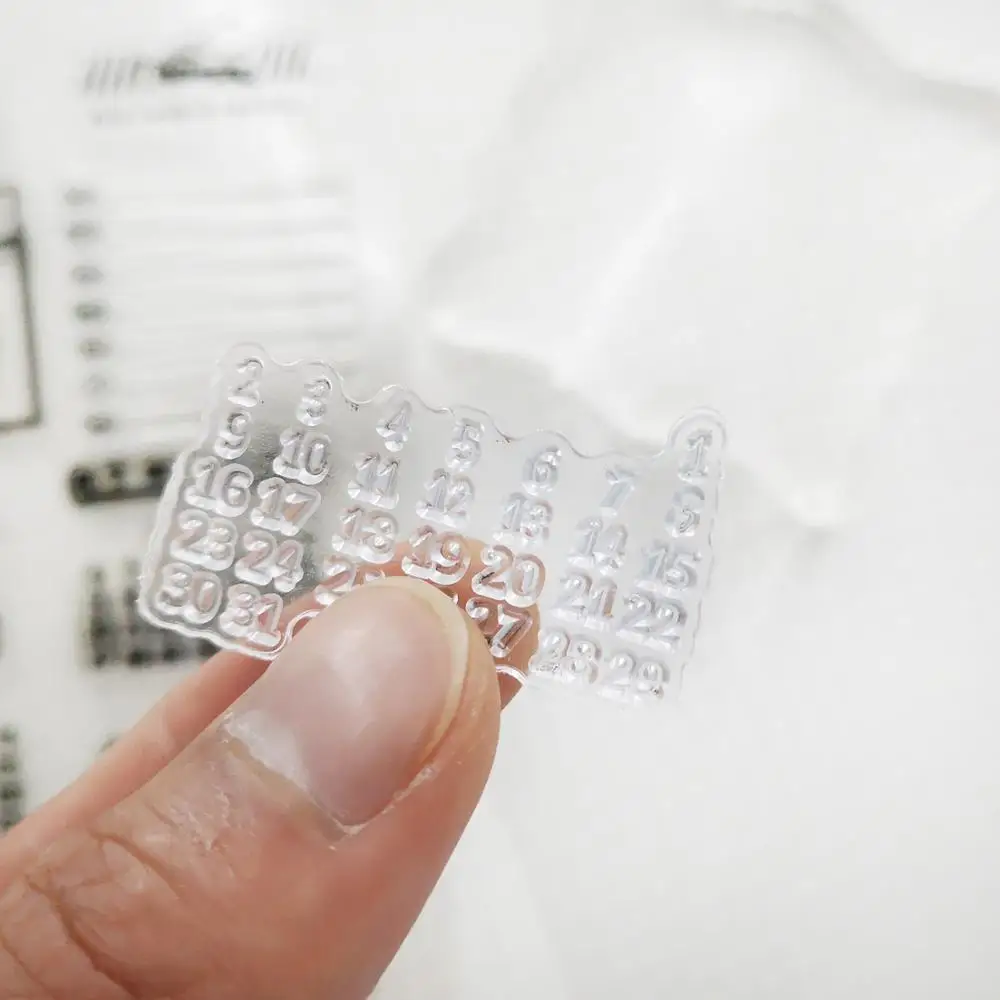 Календарь шаблон прозрачный штамп сделай сам силикон резиновый пустой