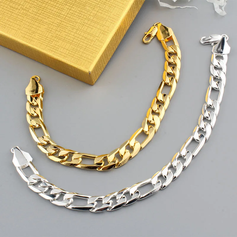 Мужской браслет панцирный из кубинской цепи нержавеющей стали Женский Браслет