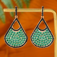 missvikki new trendy boho green yellow dangle earrings full mirco paved cubic zircon cz for women girl daily jewelry best gift