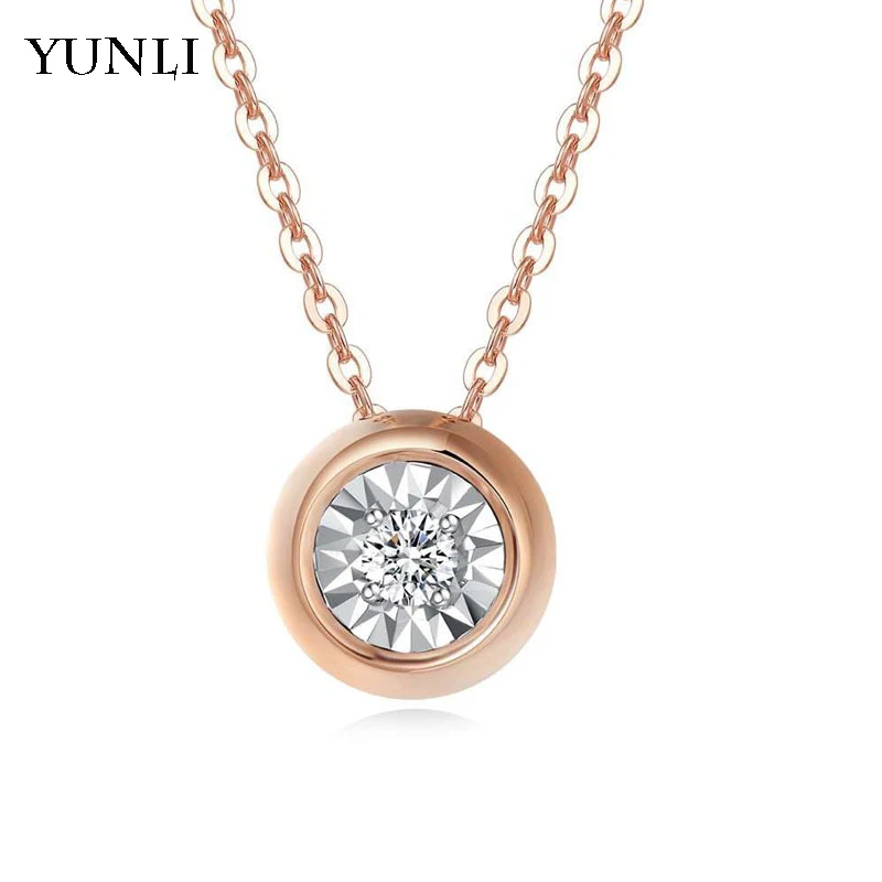 Цепочка YUNLI из настоящего 18-каратного золота с подвеской цепочка натуральными