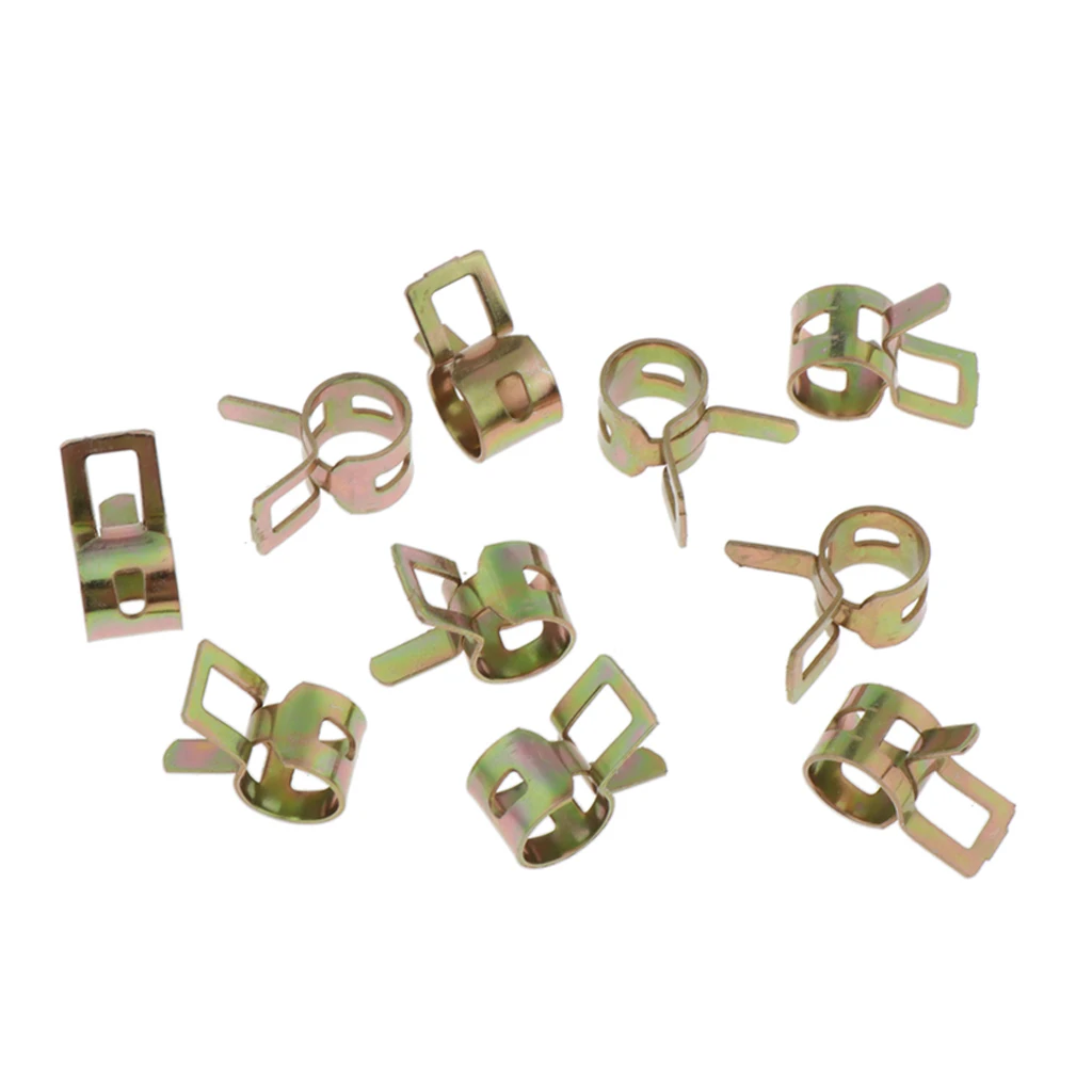 

8mm Fuel Line Hose Tubing Spring Clips Clamps - 10 Pieces/Set