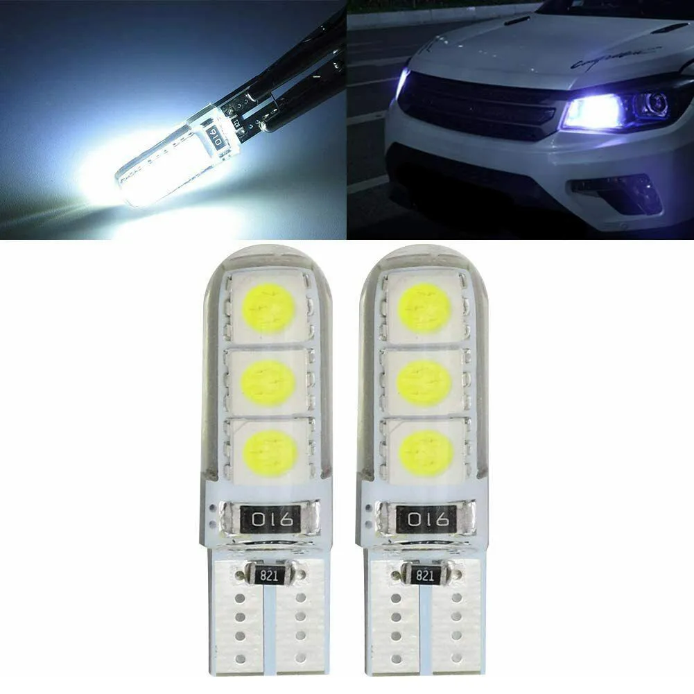 

2 * автомобисветодиодный светодиодные лампы T10 5050 6SMD с индикатором ширины, лампы для багажника, подсветки номерного знака, силиконовые, высок...