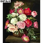 Алмазная живопись, полноразмернаякруглая вышивка с цветущими цветами, алмазная вышивка, картина крестиком, картина L194