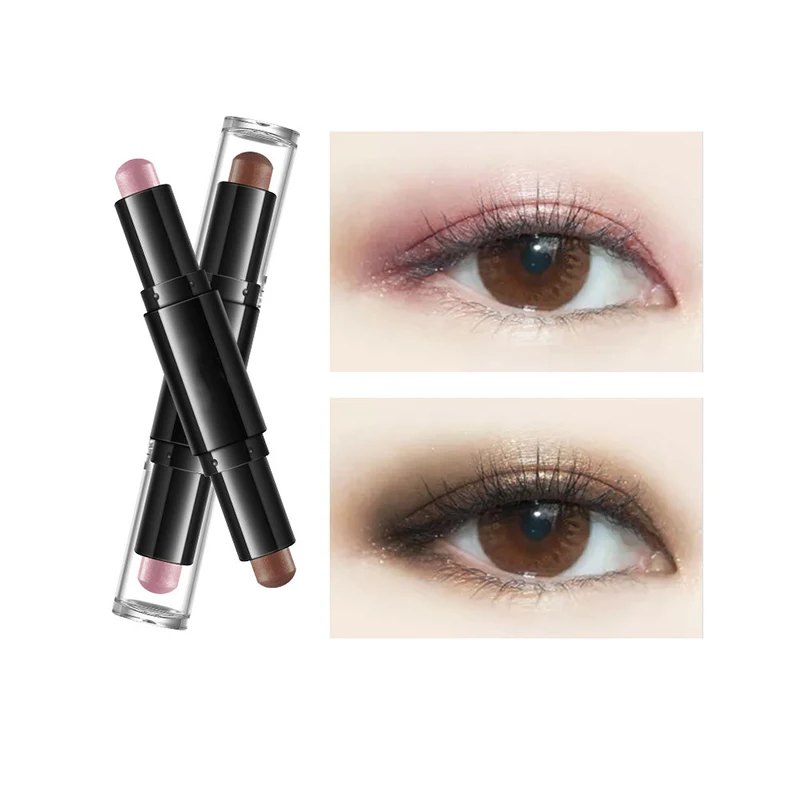 

1 Pc Double Head Lazy Eye Shadow Stick Water Proof Glitter Pearl Eye Makeup Earth Color No Blooming Lying Silkworm Pen Cosmetics