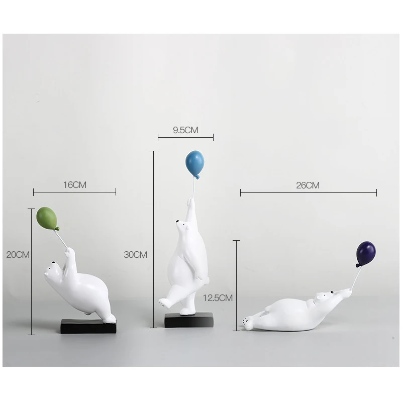 

Resin Statue Creative Balloon Bear Resin Ornaments Home Wall Hanging Ornaments Home Living Room Simple Crafts Children's Gifts