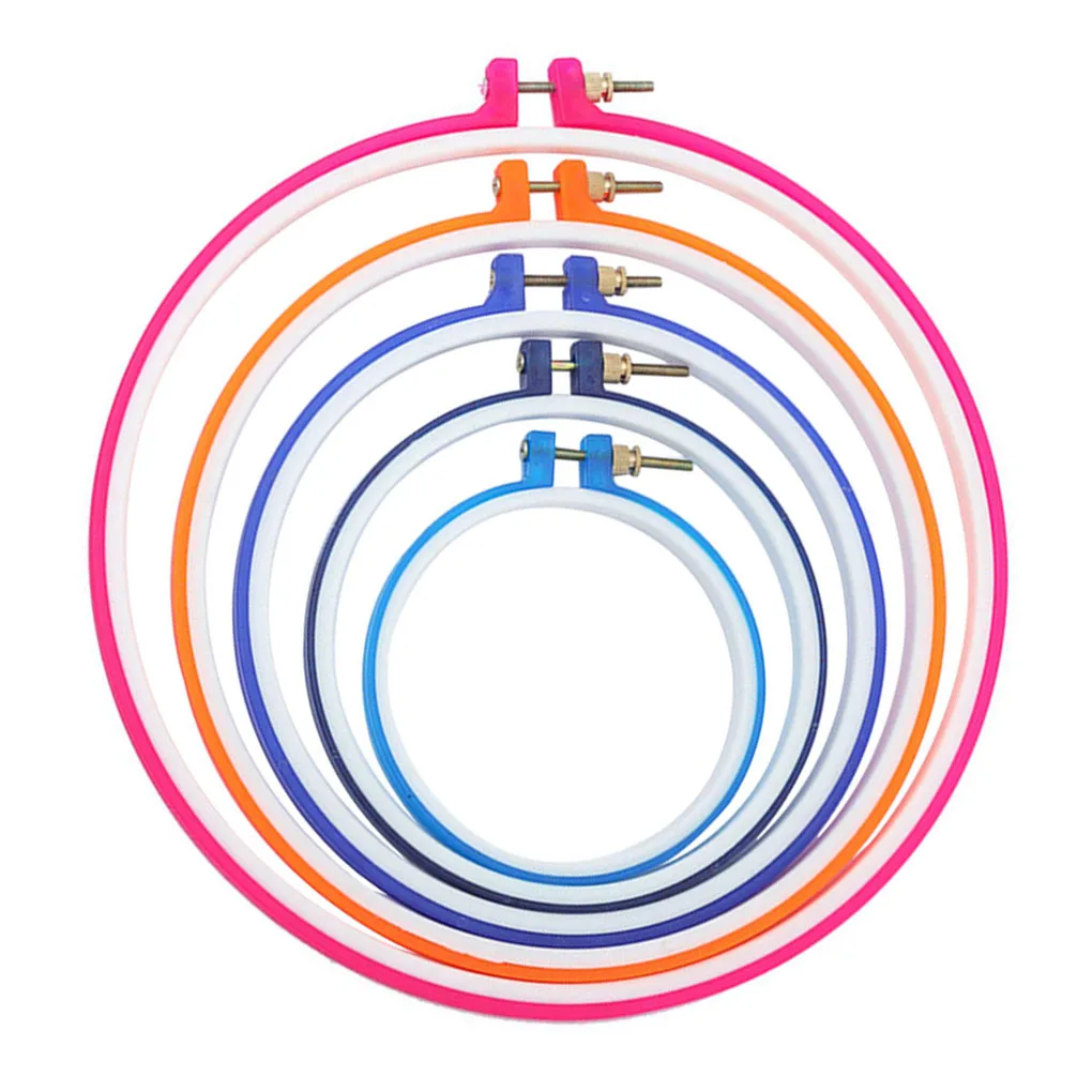 

5 шт., пластмассовые пяльцы для вышивания, кольцо, рамка, крест, регулируемый инструмент для шитья, сделай сам, игла, Крафт, устройство для выш...