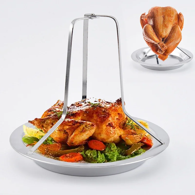 

Решетка для курицы из нержавеющей стали, антипригарная кухонная утварь для барбекю, походов, креативные пищевые аксессуары