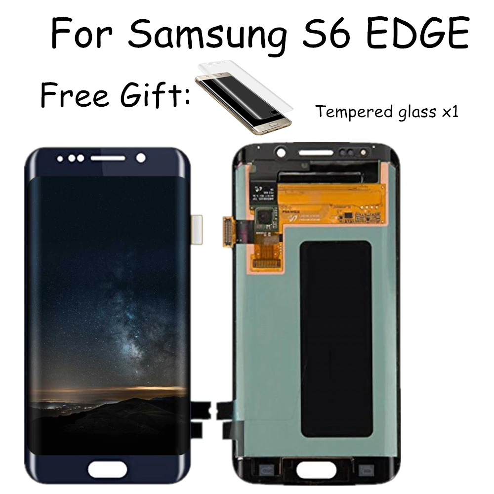 

100% Original 5.1'' Super AMOLED LCD for Samsung Galaxy S6 edge G925 G925F SM-G925F Repair Parts Display Touch Screen Digitizer
