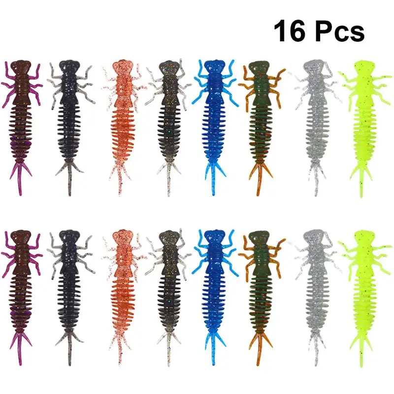 Рыболовные приманки прочные силиконовые маленькие личинки в форме тонущие