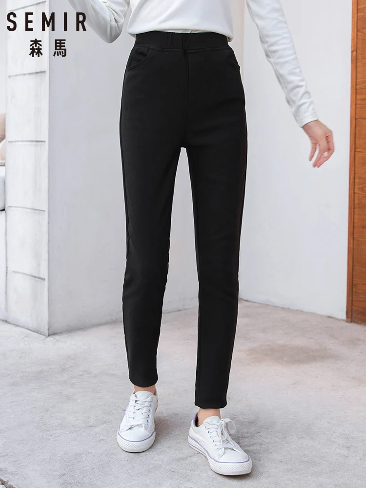 SEMIR леггинсы женские 2019 зима новые тонкие ноги низ черные стрейч карандаш брюки |