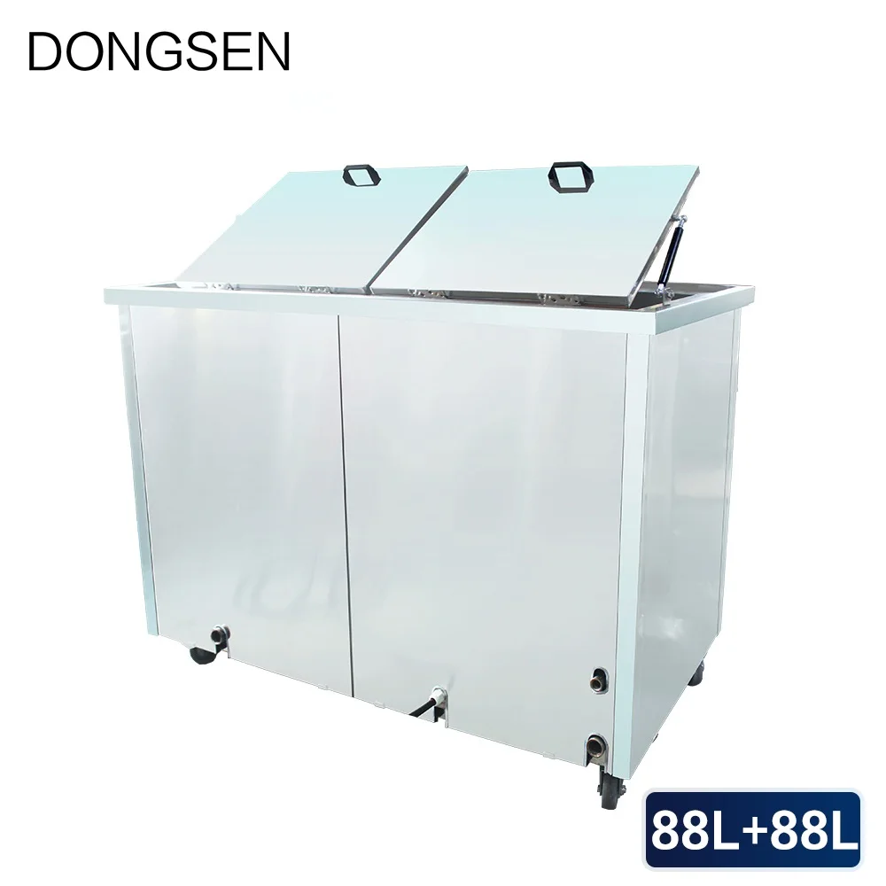 

Double Groove Ultrasonic Cleaner 176L Bath Dry Rinse Oil Rust Degreaser Engine Hardware Mold Car Part Ultrasonic Washing Machine