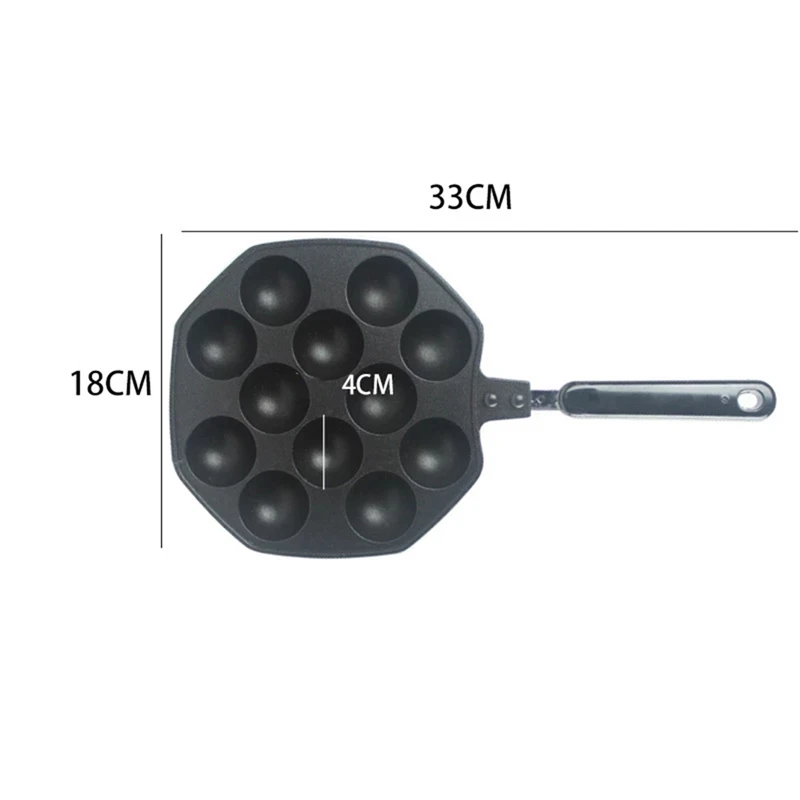 

12 Cavities Aluminum Alloy Takoyaki Pan Takoyaki Maker Octopus Small Balls Baking Pan Home Cooking Tools