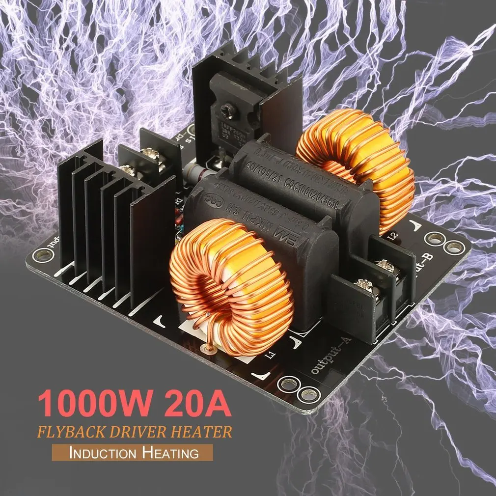 Портативный и прочный 1000 Вт 20A ZVS низкого напряжения индукционная нагревательная