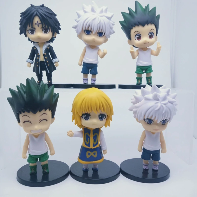 6 шт Hunter x Аниме Рисунок Гон Фрикс хоть Kurapika бригады лидер Kulolo фигурку фигурка