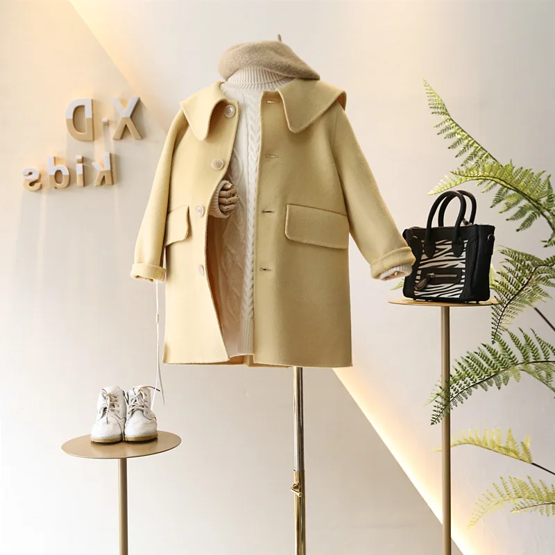 

2019 Baby Girls Woolen jacket thicker winter Coats Jackets Kids children's clothing Overcoat