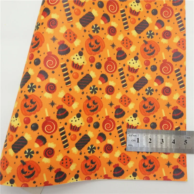 Имбирная кожа тыквы тартаны печатные синтетические виниловые листы из