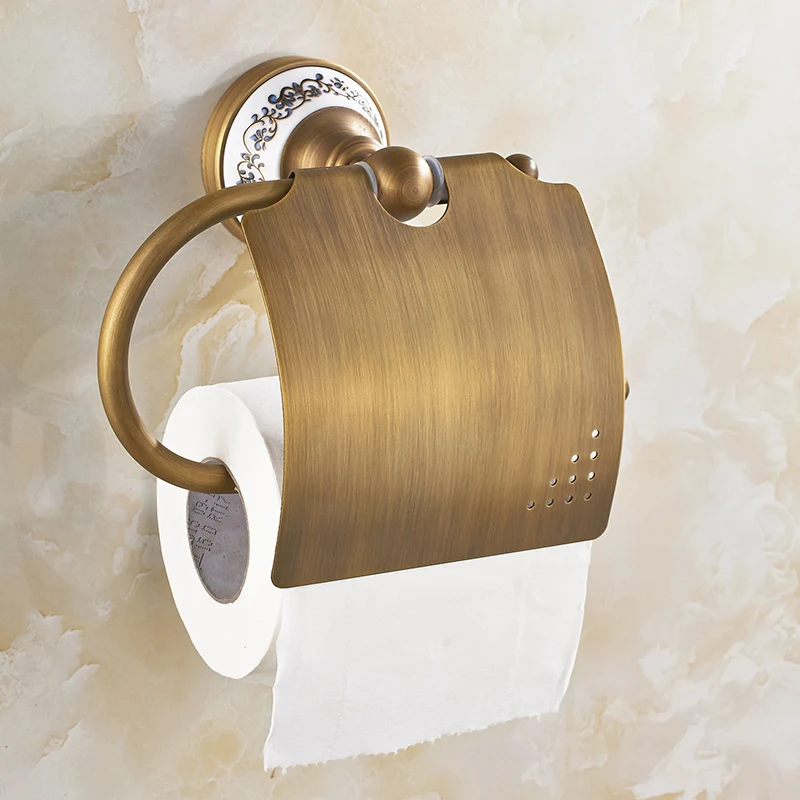 Античный латунный матовый аксессуар для ванной комнаты держатель полотенец